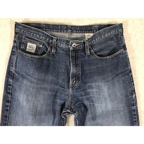 Cinch Jeans Mens 35x34 Dark Blue Denim White Label Straight Western MB98034 - Picture 2 of 15